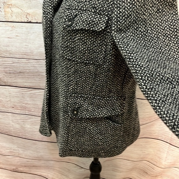 Comptoir des Cotonniers Jacket Wool Blend Tweed Size 44 XL Presley Laine Brown - Picture 4 of 13
